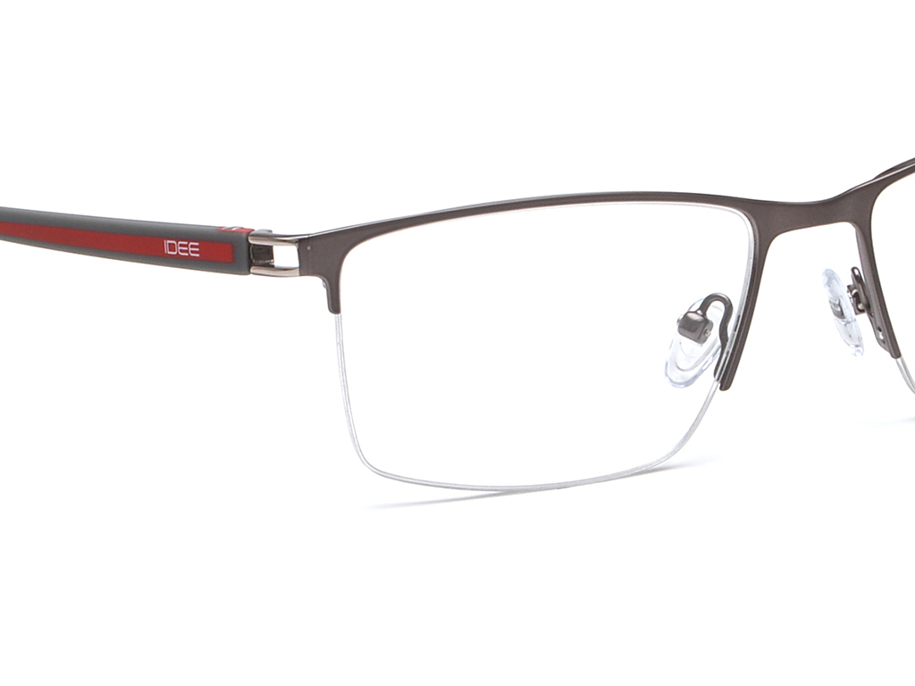 IDEE Rectangle Grey Semi-Rimmed Eyeglasses - Unisex