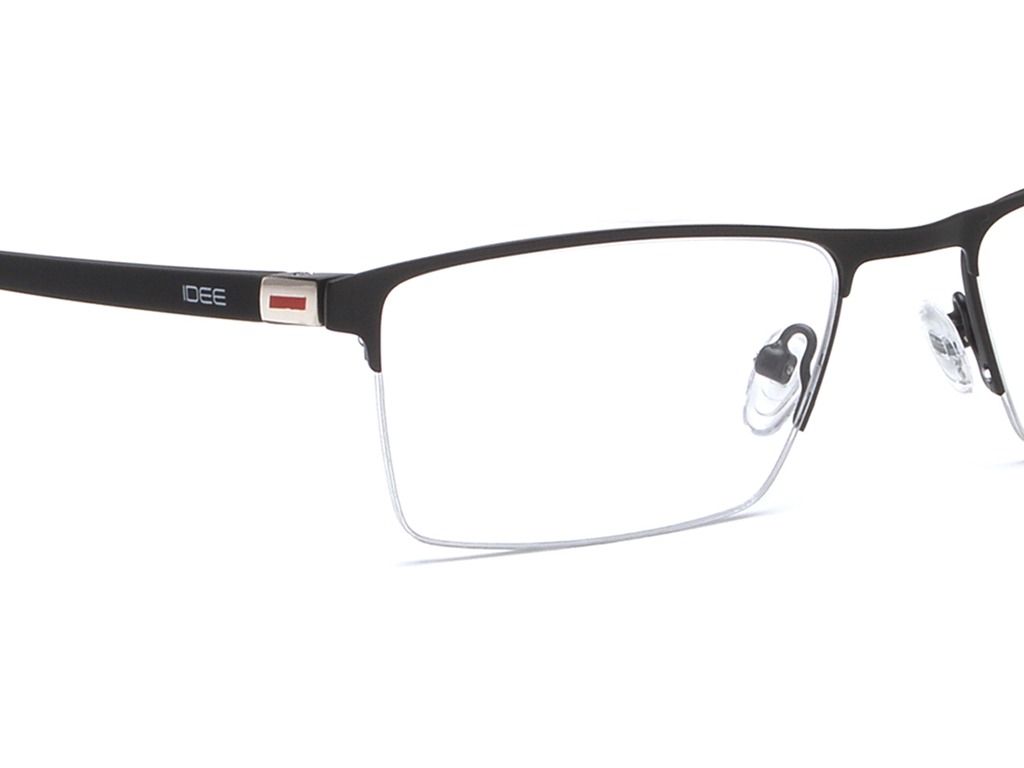 IDEE Rectangle Black Semi-Rimmed Eyeglasses - Unisex