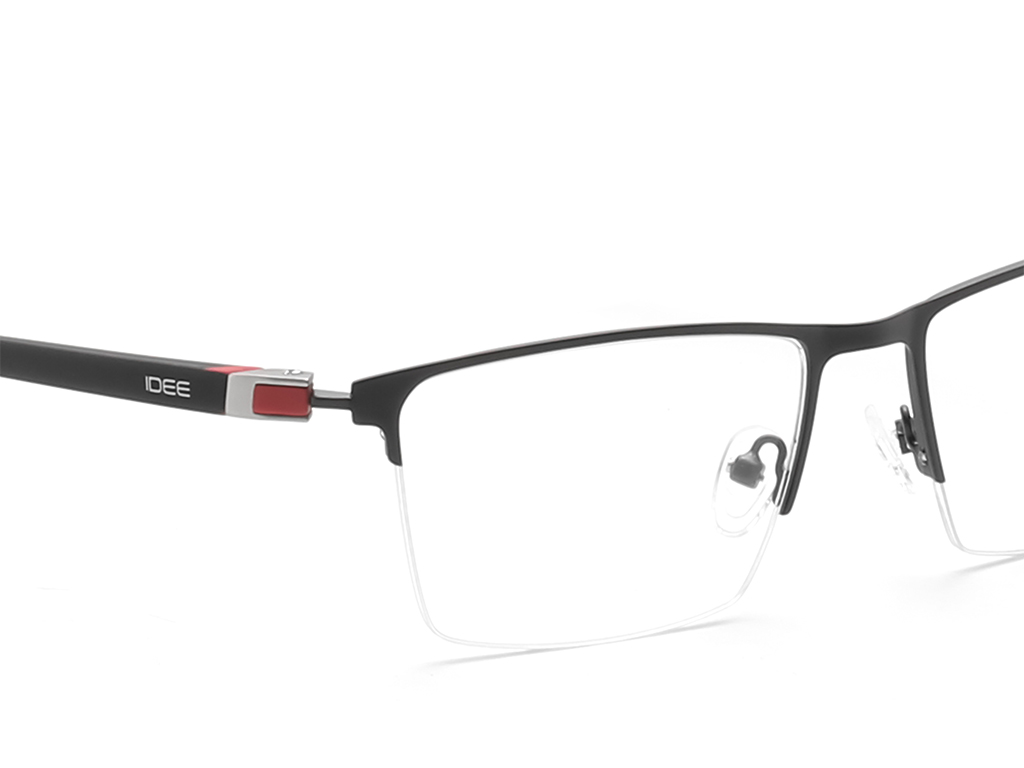 IDEE Rectangle Black Semi-Rimmed Eyeglasses - Unisex