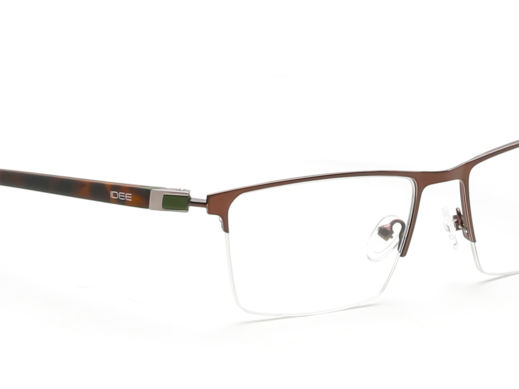 IDEE Rectangle Grey Semi-Rimmed Eyeglasses - Unisex