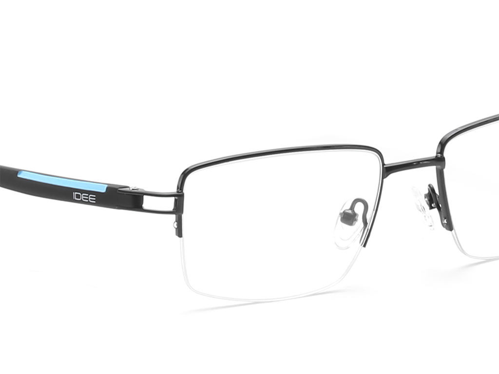 IDEE Rectangle Blue Semi-Rimmed Eyeglasses - Unisex
