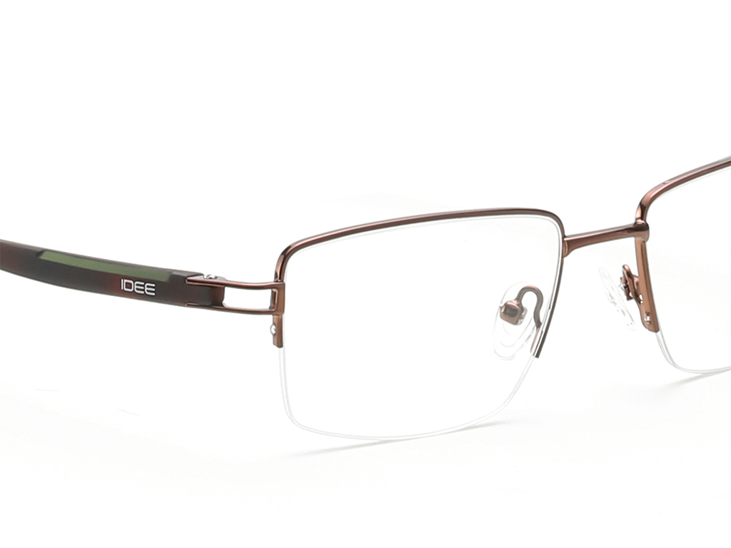 IDEE Rectangle Grey Semi-Rimmed Eyeglasses - Unisex