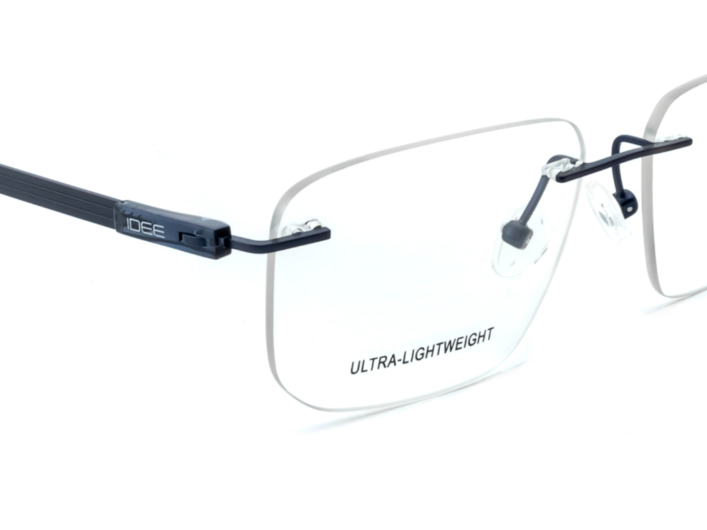 IDEE Rectangle Blue Semi-Rimmed Eyeglasses - Unisex