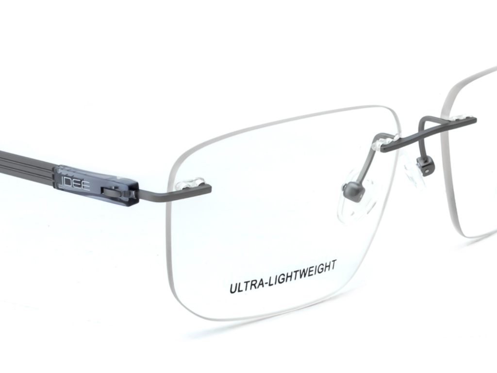 IDEE Rectangle Burgundy Semi-Rimmed Eyeglasses - Unisex