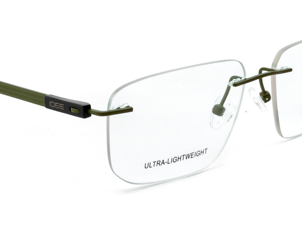 IDEE Rectangle Grey Semi-Rimmed Eyeglasses - Unisex