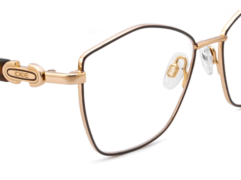 IDEE Rectangle Brown Semi-Rimmed Eyeglasses - Unisex