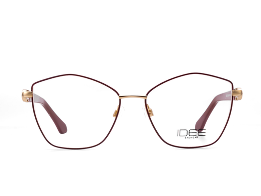IDEE Rectangle Burgundy Semi-Rimmed Eyeglasses - Unisex