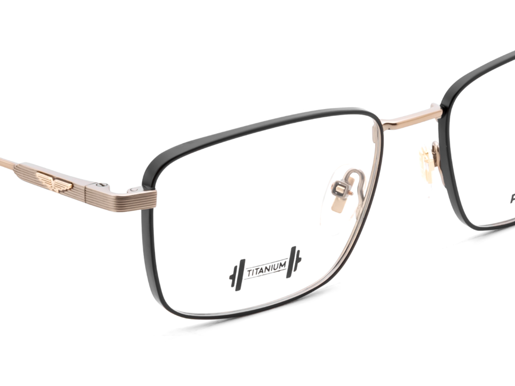 POLICE Square Matte Gunmetal Full-Rimmed Eyeglasses - Men