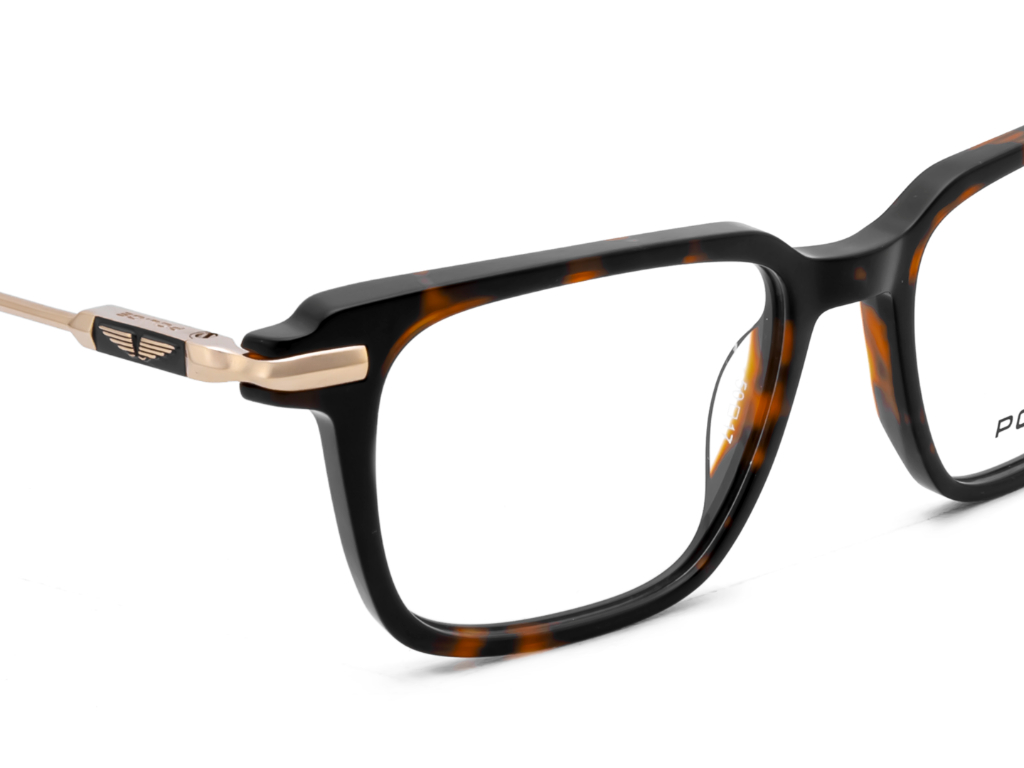 POLICE Square Havana Full-Rimmed Eyeglasses - Men