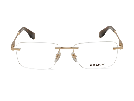 POLICE Square Rose Gold Full-Rimmed Eyeglasses - Men