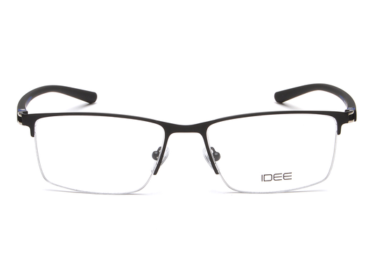 IDEE Rectangle Black & Blue Semi-Rimmed Eyeglasses - Men