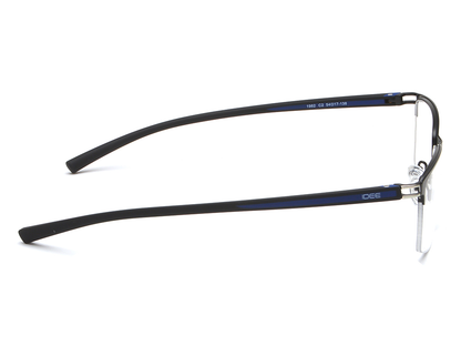 IDEE Rectangle Black & Blue Semi-Rimmed Eyeglasses - Men