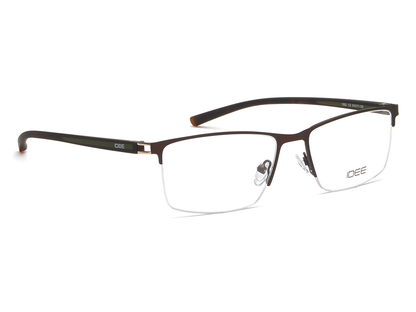 IDEE Rectangle Black Semi-Rimmed Eyeglasses - Men