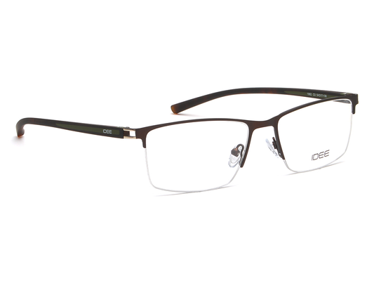 IDEE Rectangle Black Semi-Rimmed Eyeglasses - Men
