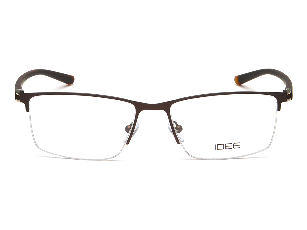 IDEE Rectangle Black Semi-Rimmed Eyeglasses - Men