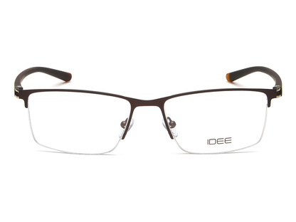 IDEE Rectangle Black Semi-Rimmed Eyeglasses - Men