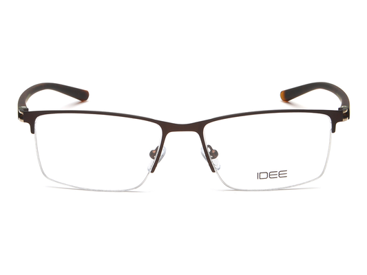 IDEE Rectangle Black Semi-Rimmed Eyeglasses - Men