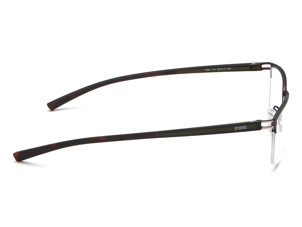 IDEE Rectangle Black Semi-Rimmed Eyeglasses - Men