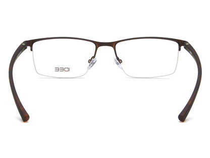 IDEE Rectangle Black Semi-Rimmed Eyeglasses - Men