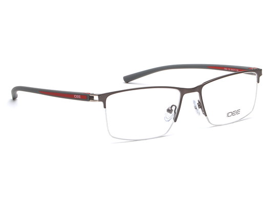 IDEE Rectangle Grey Semi-Rimmed Eyeglasses - Unisex