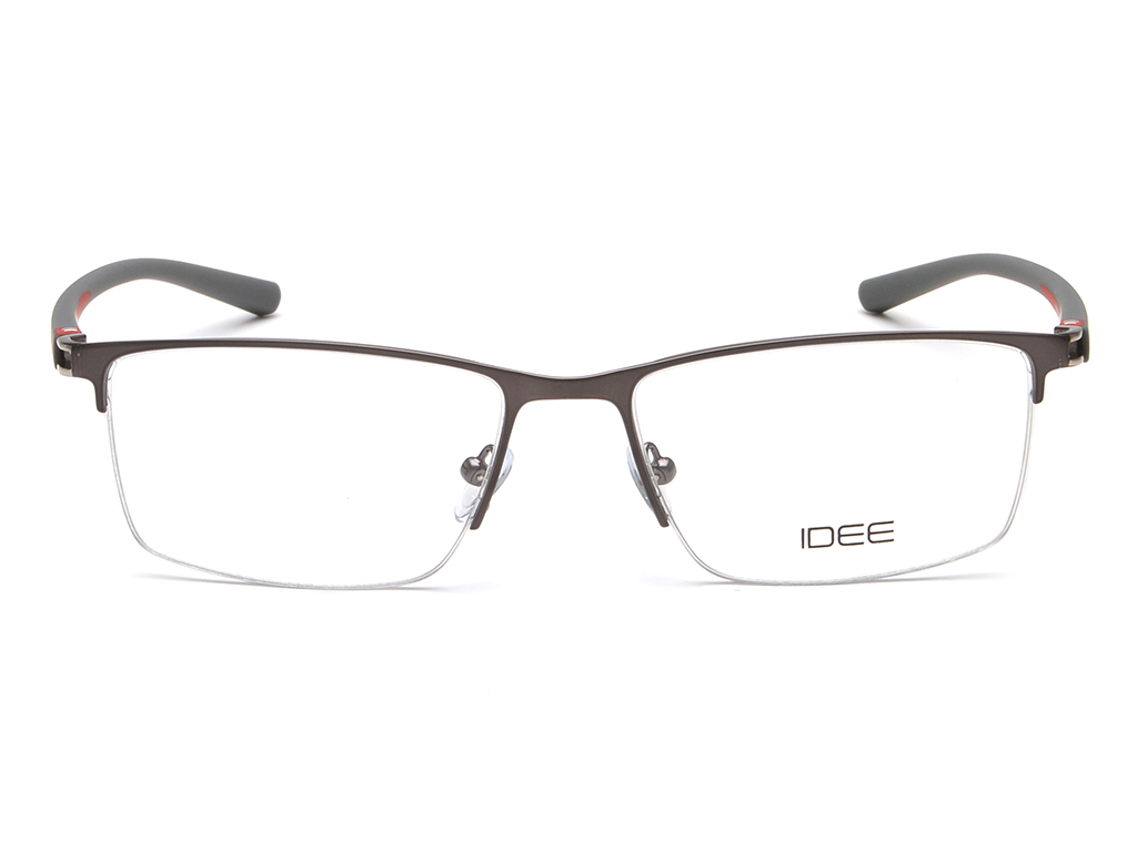 IDEE Rectangle Grey Semi-Rimmed Eyeglasses - Unisex