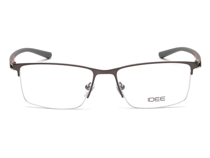IDEE Rectangle Grey Semi-Rimmed Eyeglasses - Unisex