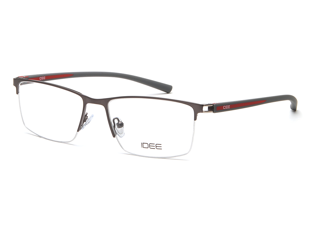 IDEE Rectangle Grey Semi-Rimmed Eyeglasses - Unisex