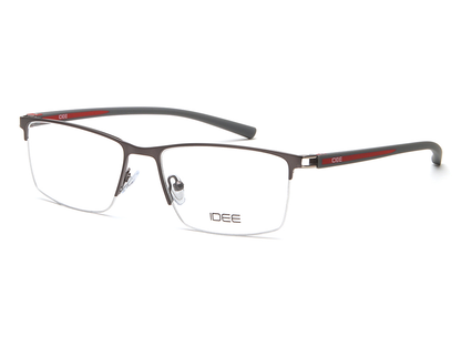 IDEE Rectangle Grey Semi-Rimmed Eyeglasses - Unisex