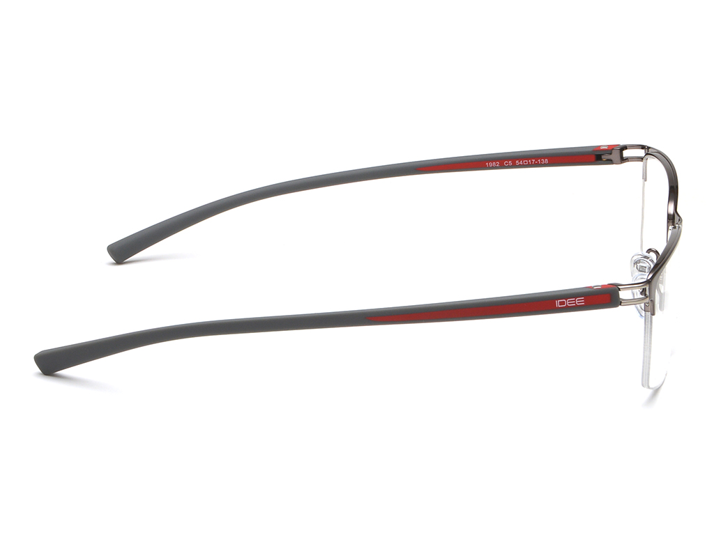 IDEE Rectangle Grey Semi-Rimmed Eyeglasses - Unisex