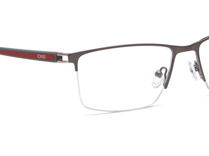 IDEE Rectangle Grey Semi-Rimmed Eyeglasses - Unisex