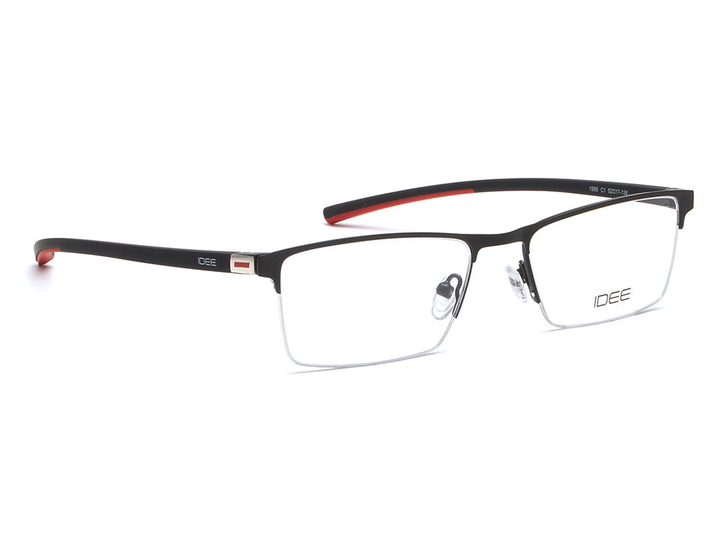 IDEE Rectangle Black Semi-Rimmed Eyeglasses - Unisex