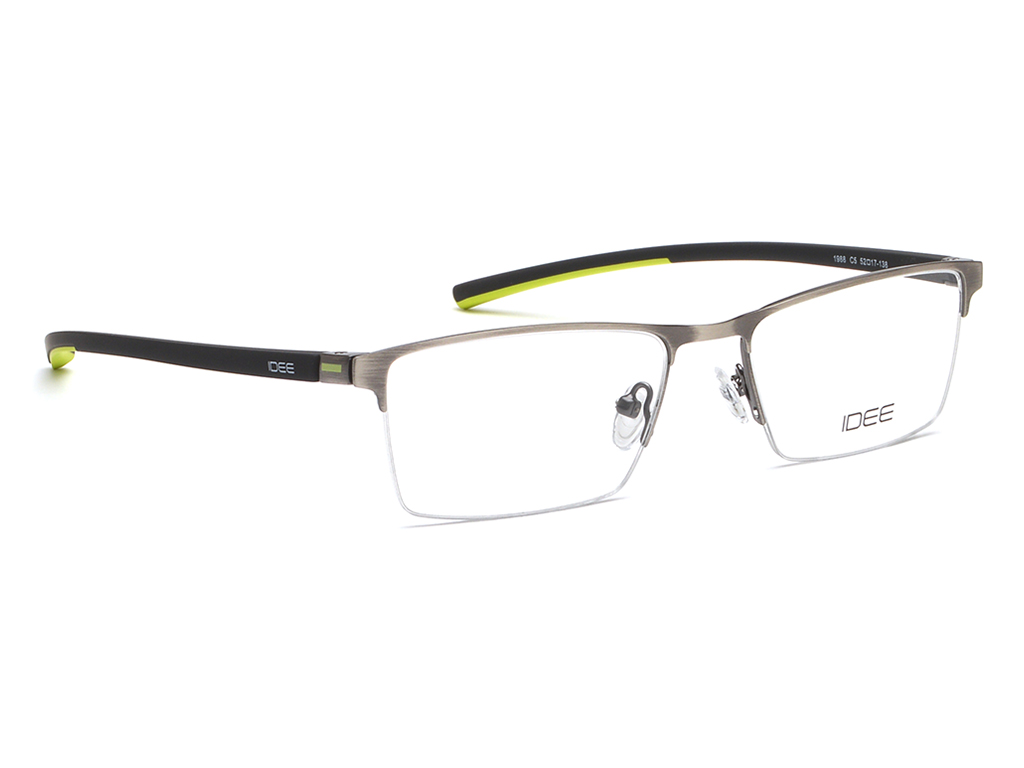 IDEE Rectangle Grey Semi-Rimmed Eyeglasses - Unisex