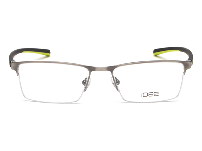 IDEE Rectangle Grey Semi-Rimmed Eyeglasses - Unisex