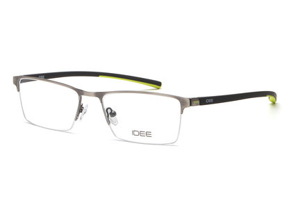 IDEE Rectangle Grey Semi-Rimmed Eyeglasses - Unisex