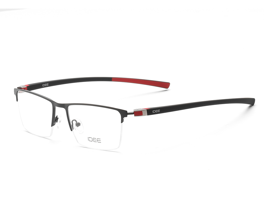 IDEE Rectangle Black Semi-Rimmed Eyeglasses - Unisex