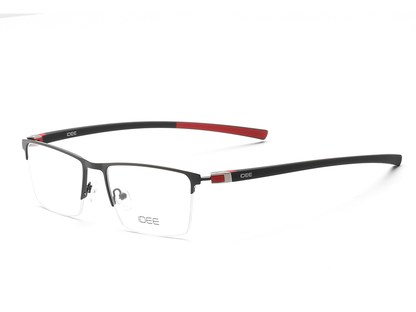 IDEE Rectangle Black Semi-Rimmed Eyeglasses - Unisex