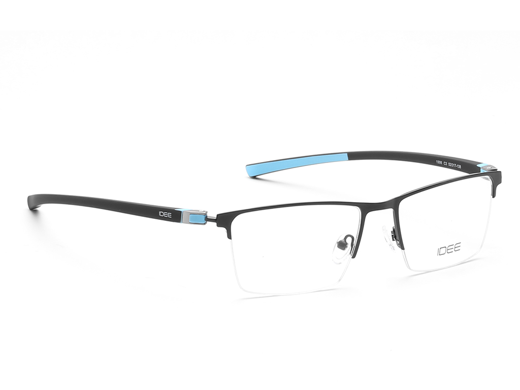 IDEE Rectangle Blue Semi-Rimmed Eyeglasses - Unisex