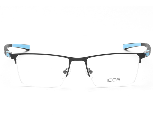 IDEE Rectangle Blue Semi-Rimmed Eyeglasses - Unisex