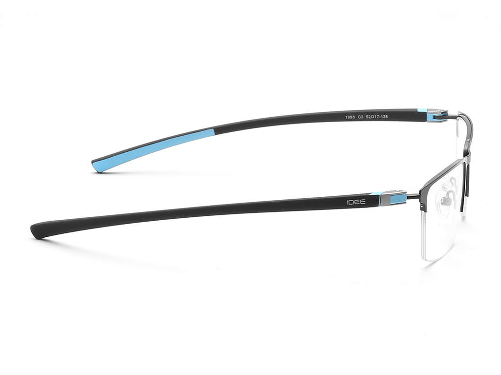 IDEE Rectangle Blue Semi-Rimmed Eyeglasses - Unisex