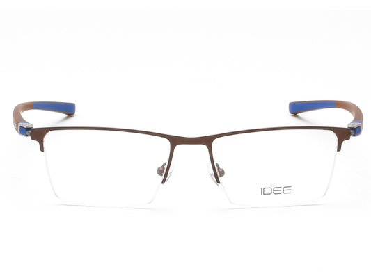 IDEE Rectangle Burgundy Semi-Rimmed Eyeglasses - Unisex