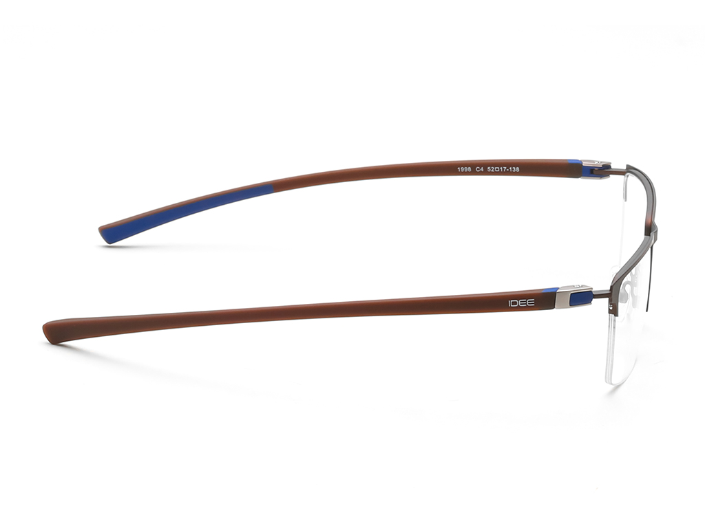 IDEE Rectangle Burgundy Semi-Rimmed Eyeglasses - Unisex