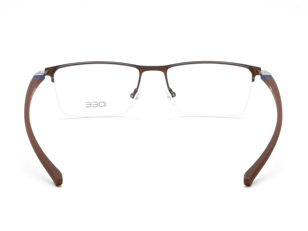 IDEE Rectangle Burgundy Semi-Rimmed Eyeglasses - Unisex