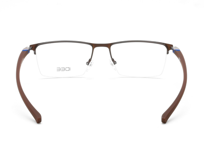 IDEE Rectangle Burgundy Semi-Rimmed Eyeglasses - Unisex