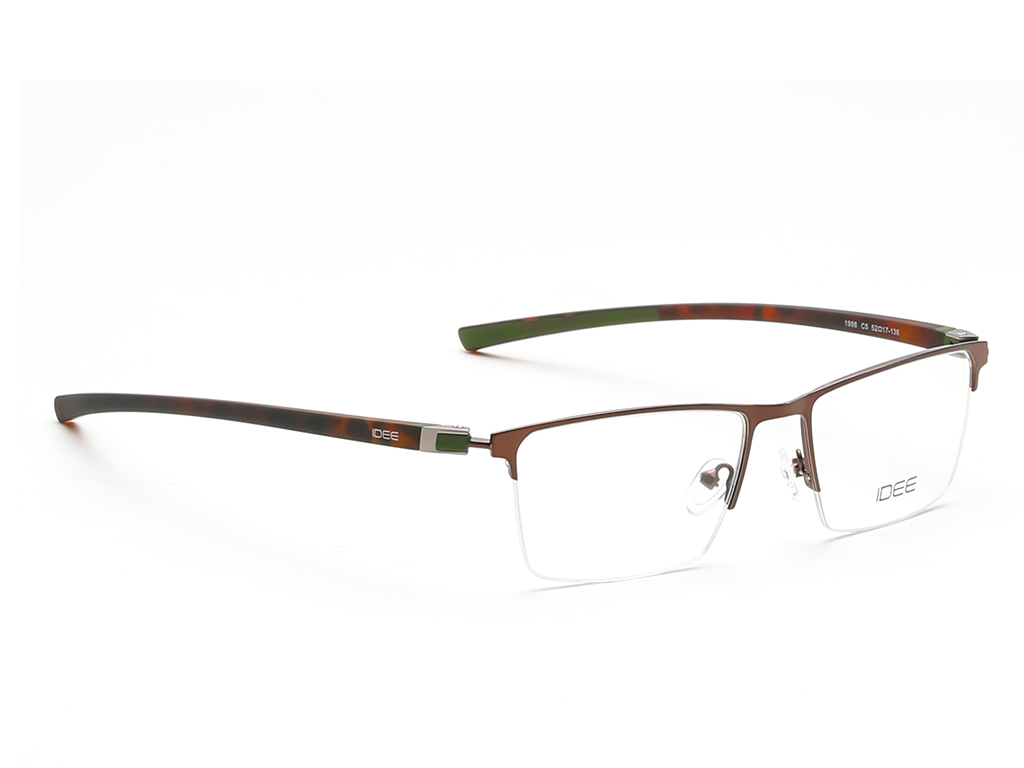 IDEE Rectangle Grey Semi-Rimmed Eyeglasses - Unisex