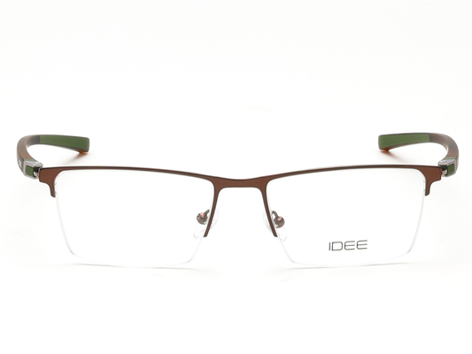 IDEE Rectangle Grey Semi-Rimmed Eyeglasses - Unisex