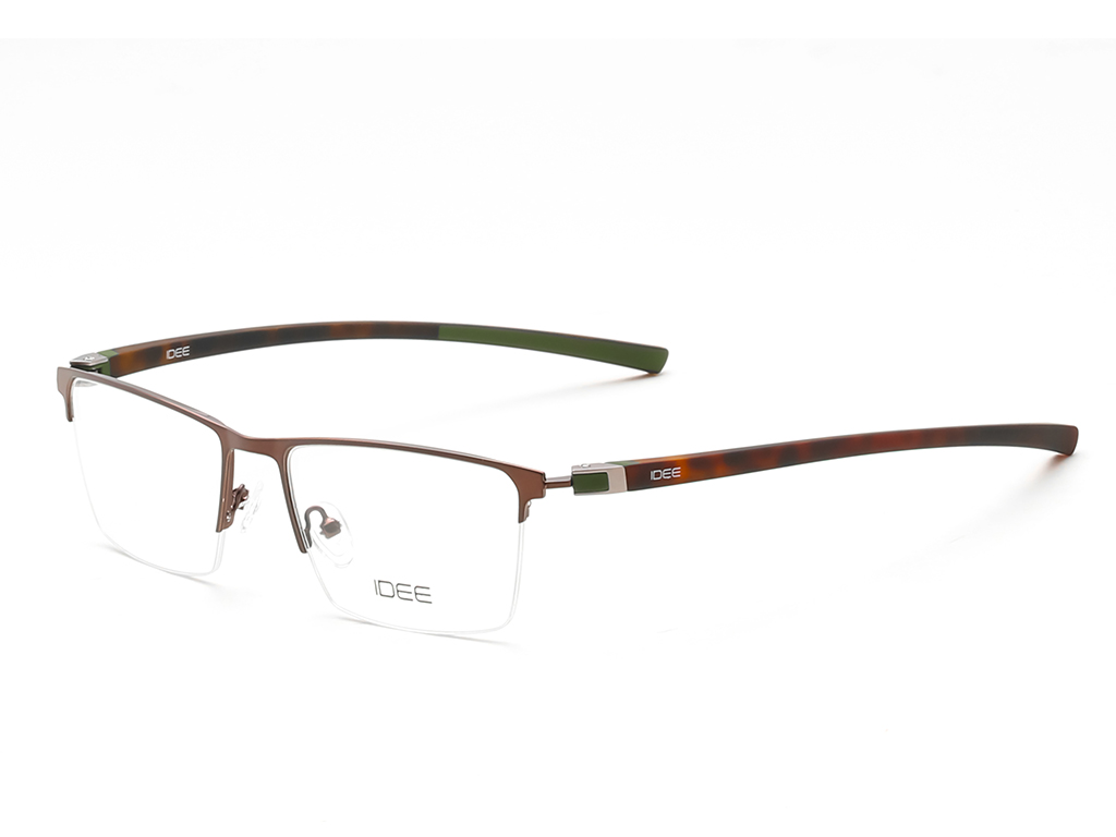 IDEE Rectangle Grey Semi-Rimmed Eyeglasses - Unisex