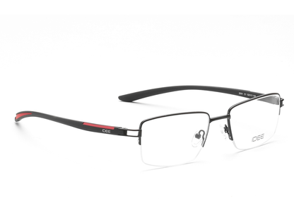 IDEE Rectangle Black Semi-Rimmed Eyeglasses - Unisex