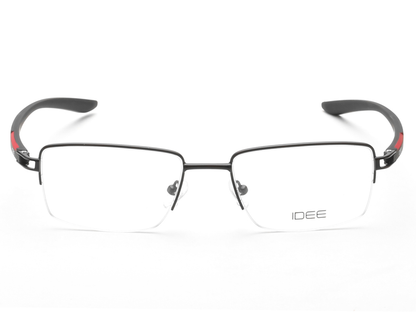 IDEE Rectangle Black Semi-Rimmed Eyeglasses - Unisex