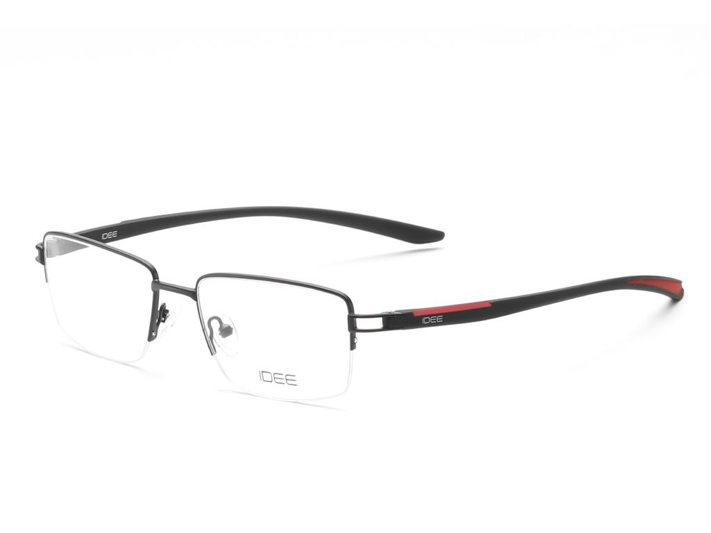 IDEE Rectangle Black Semi-Rimmed Eyeglasses - Unisex
