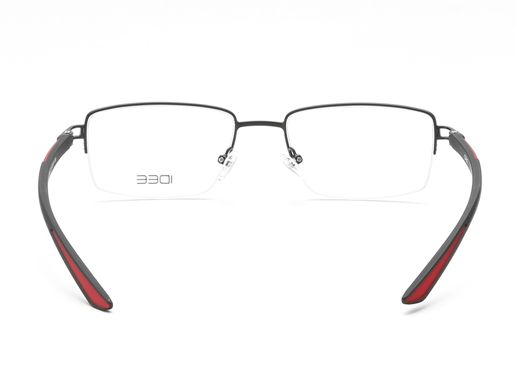 IDEE Rectangle Black Semi-Rimmed Eyeglasses - Unisex